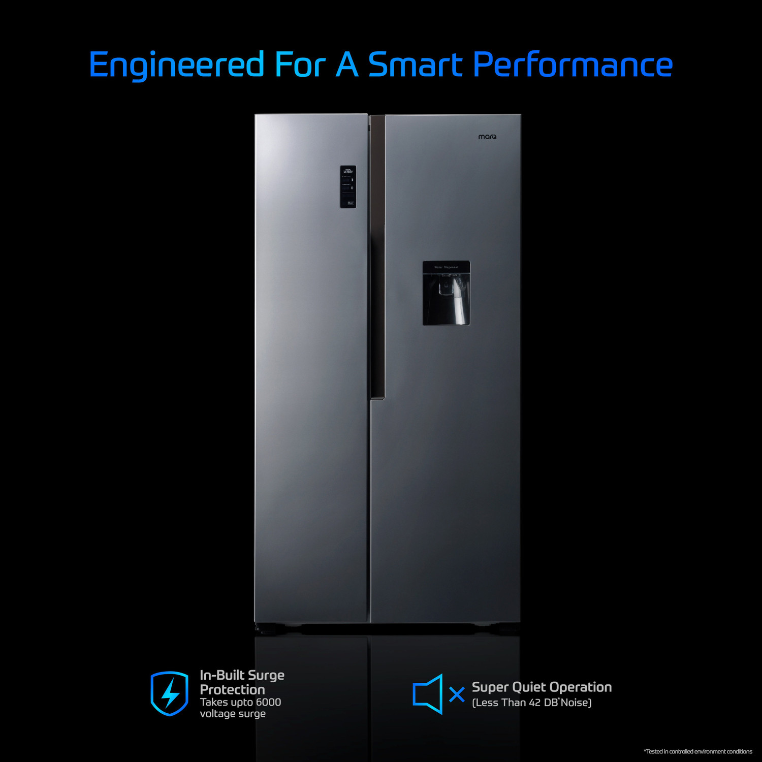 Image of MarQ by Flipkart 560 L Frost Free Side by Side Refrigerator with Water Dispenser