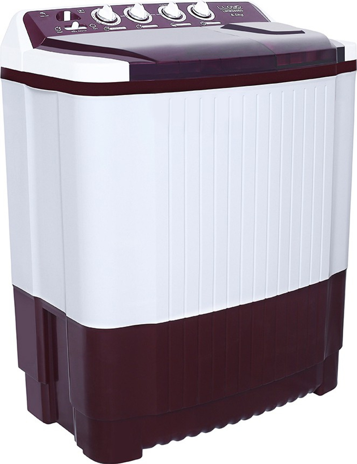 Image of Lloyd by Havells 8 kg Semi Automatic Top Load Washing Machine Maroon