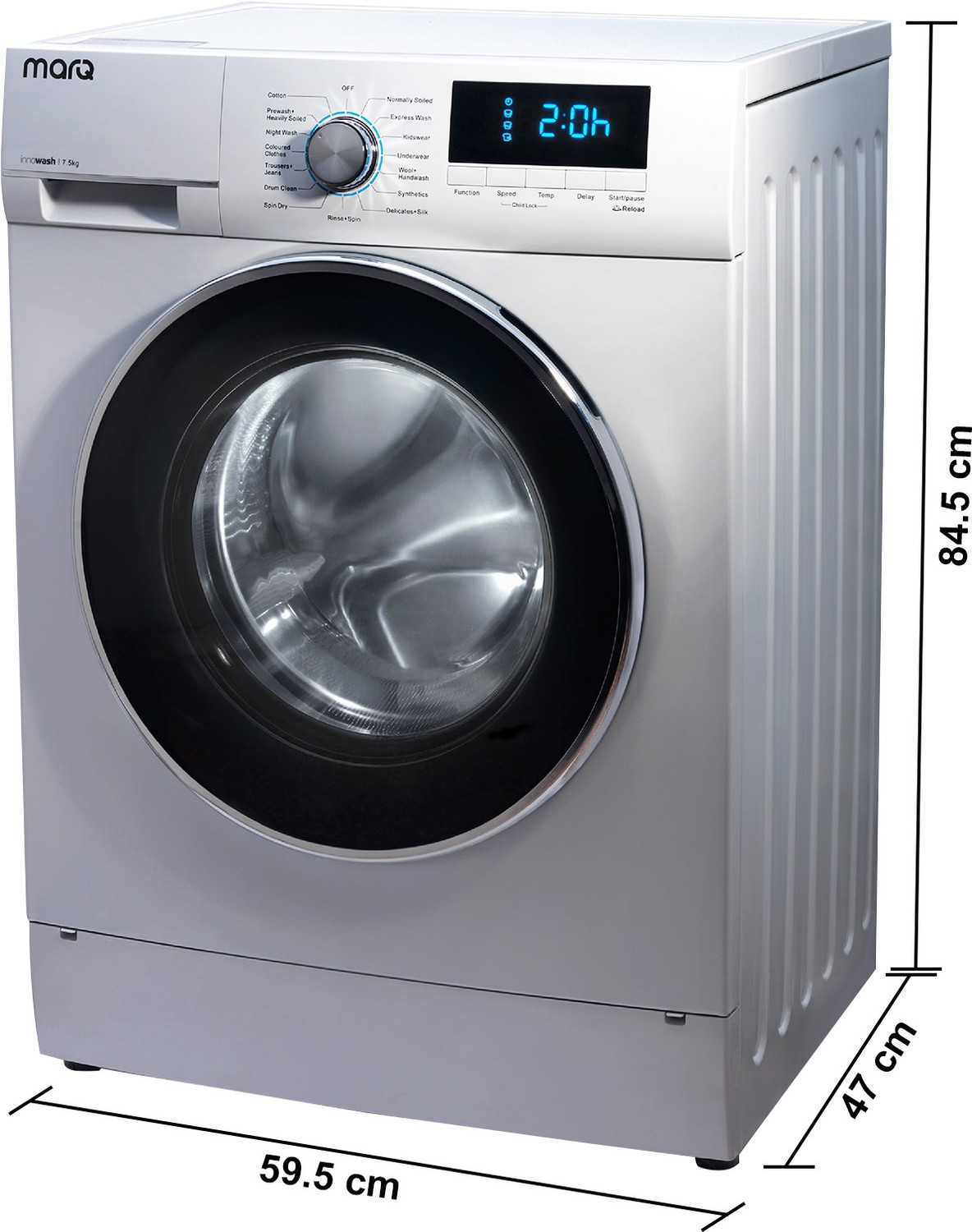 Image of MarQ by Flipkart 7.5 kg Fully Automatic Front Load Washing Machine with In-built Heater White