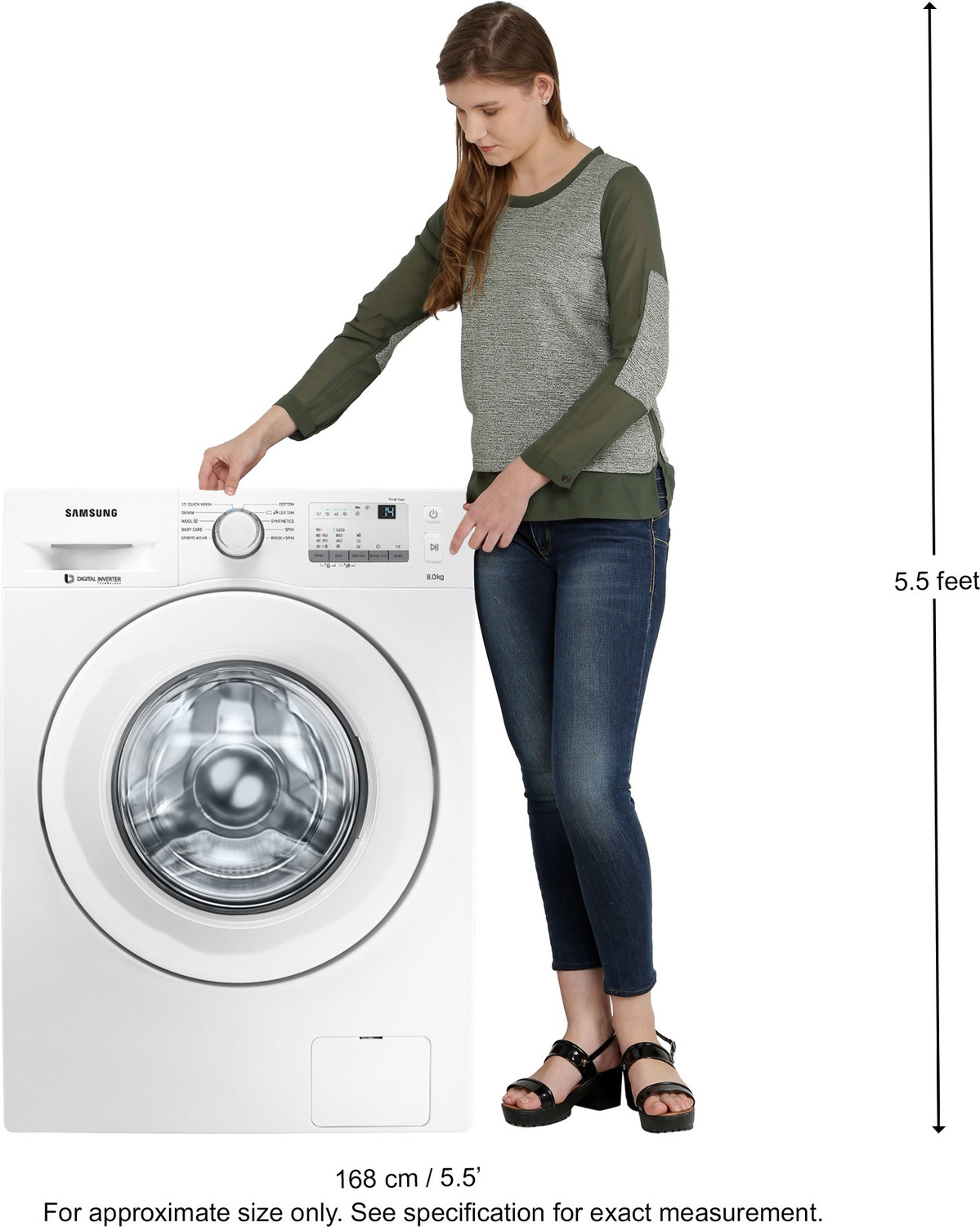 Image of Samsung 8 kg Inverter Fully Automatic Front Load Washing Machine with In-built Heater White