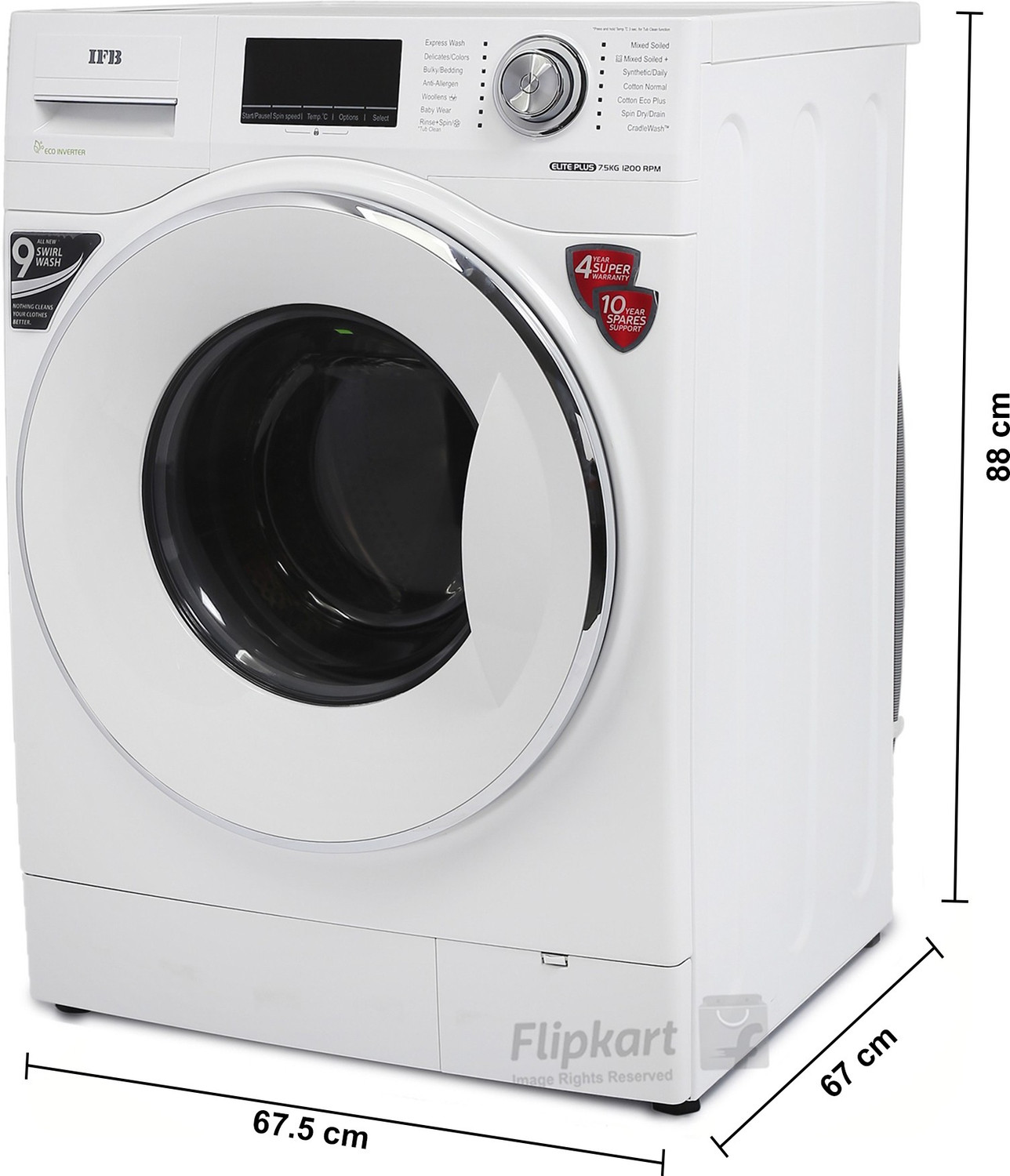 Image of IFB 7.5 kg 5 Star Fully Automatic Front Load Washing Machine with In-built Heater White