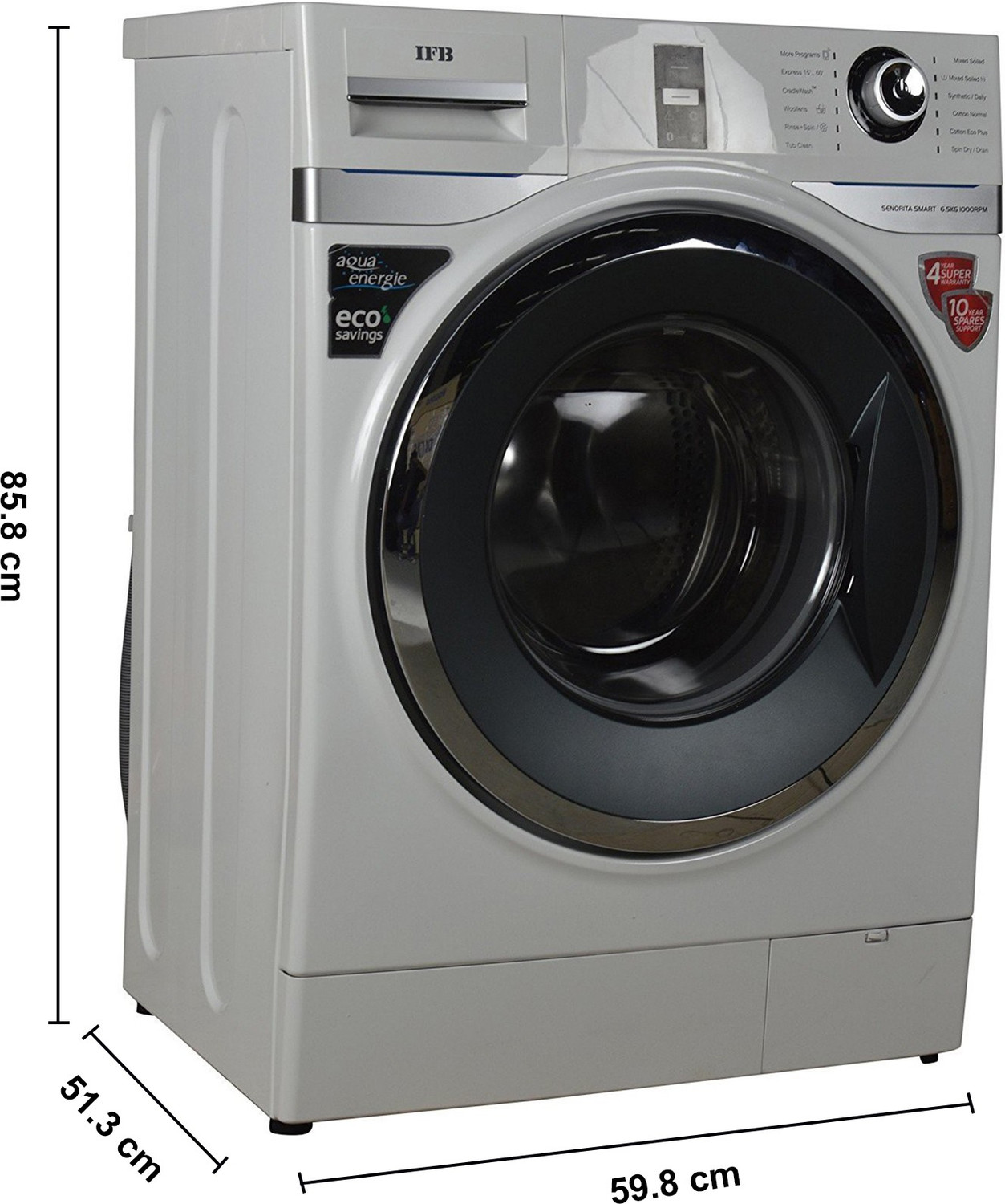 Image of IFB 6.5 kg Fully Automatic Front Load Washing Machine with In-built Heater White
