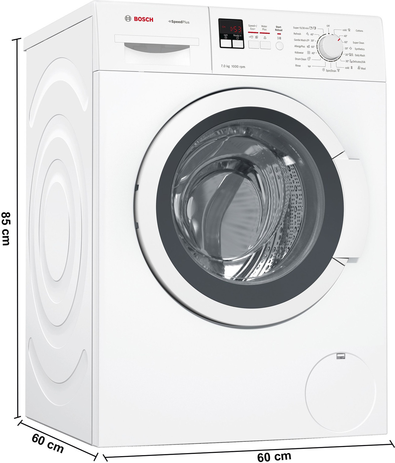 Image of BOSCH 7 kg Fully Automatic Front Load Washing Machine with In-built Heater White