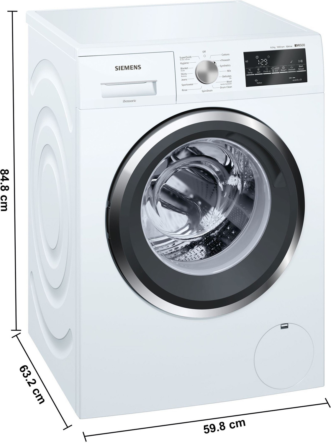 Image of Siemens 8 kg Fully Automatic Front Load Washing Machine White