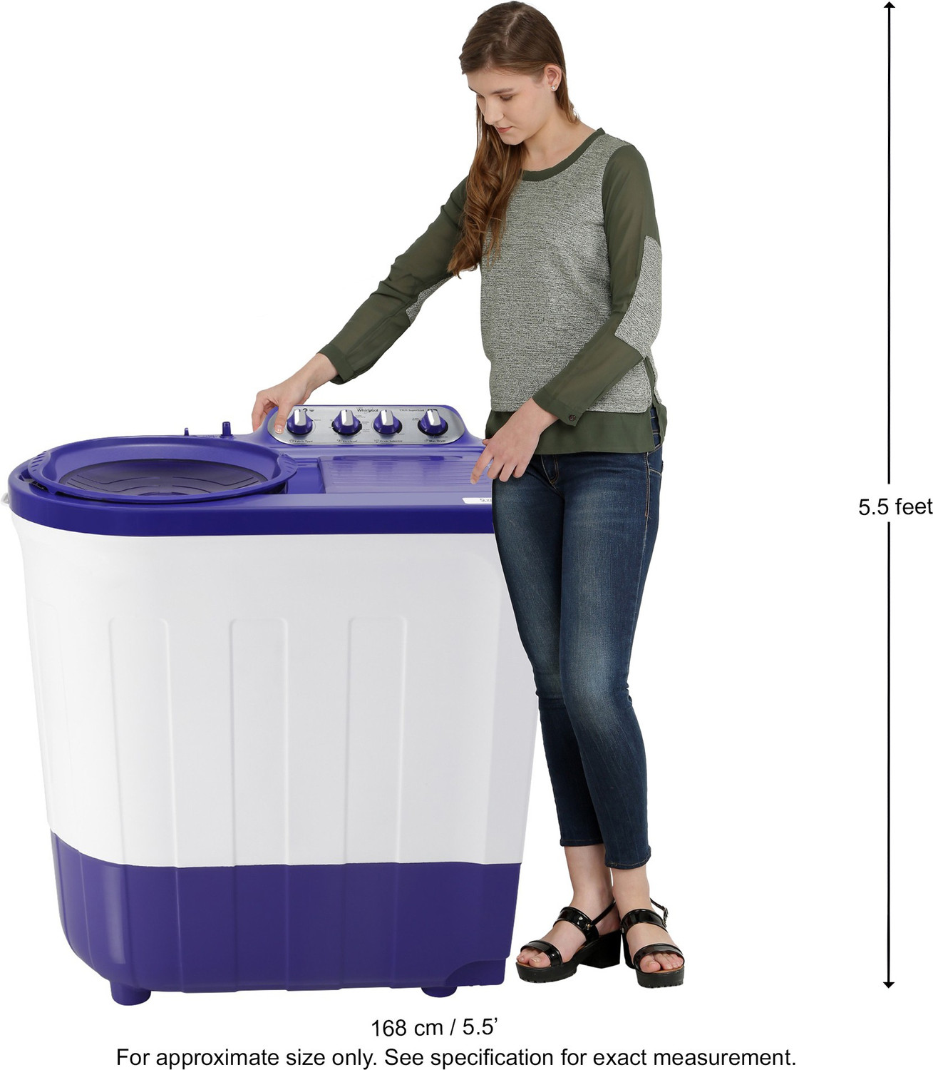 Image of Whirlpool 8 kg 5 Star, Supersoak Technology Semi Automatic Top Load Washing Machine Purple