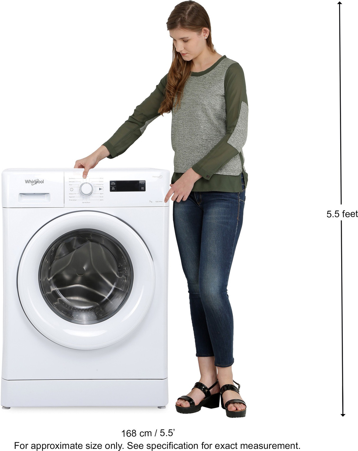Image of Whirlpool 7 kg Fully Automatic Front Load Washing Machine White