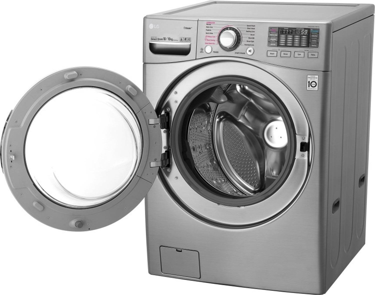 Image of LG 18 /10 kg Washer with Dryer Ready to Wear Clothes with In-built Heater Silver