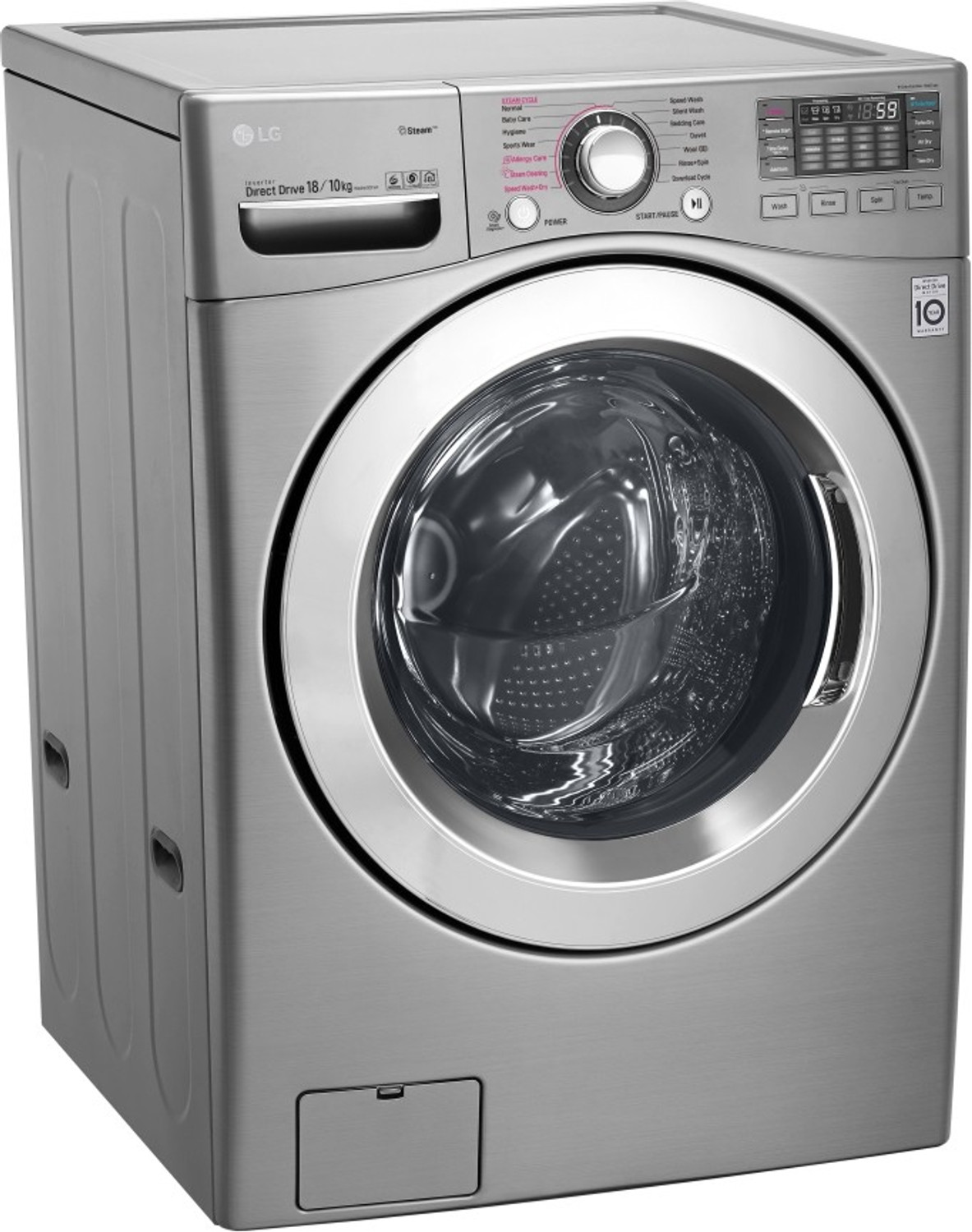 Image of LG 18 /10 kg Washer with Dryer Ready to Wear Clothes with In-built Heater Silver