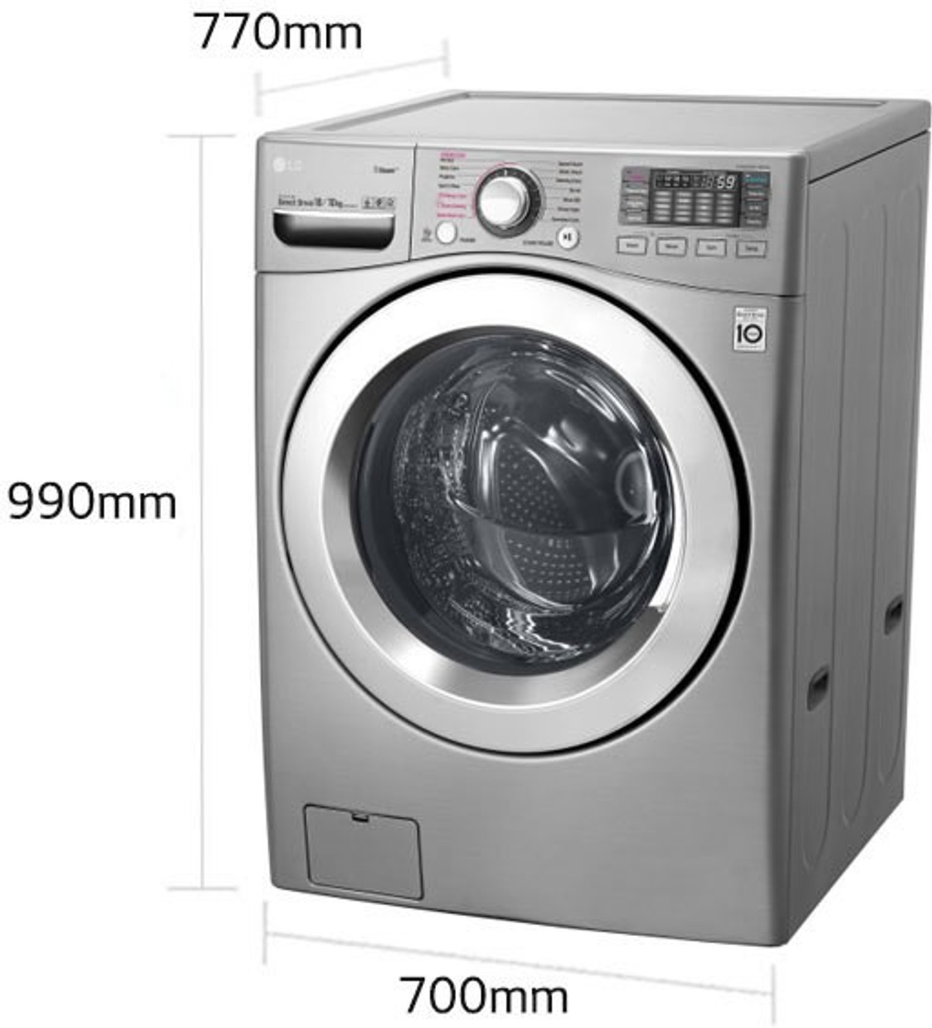 Image of LG 18 /10 kg Washer with Dryer Ready to Wear Clothes with In-built Heater Silver