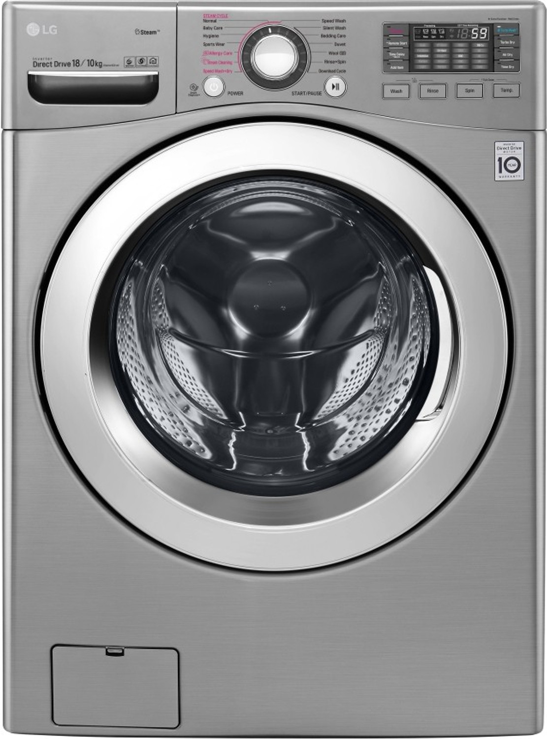 Image of LG 18 /10 kg Washer with Dryer Ready to Wear Clothes with In-built Heater Silver