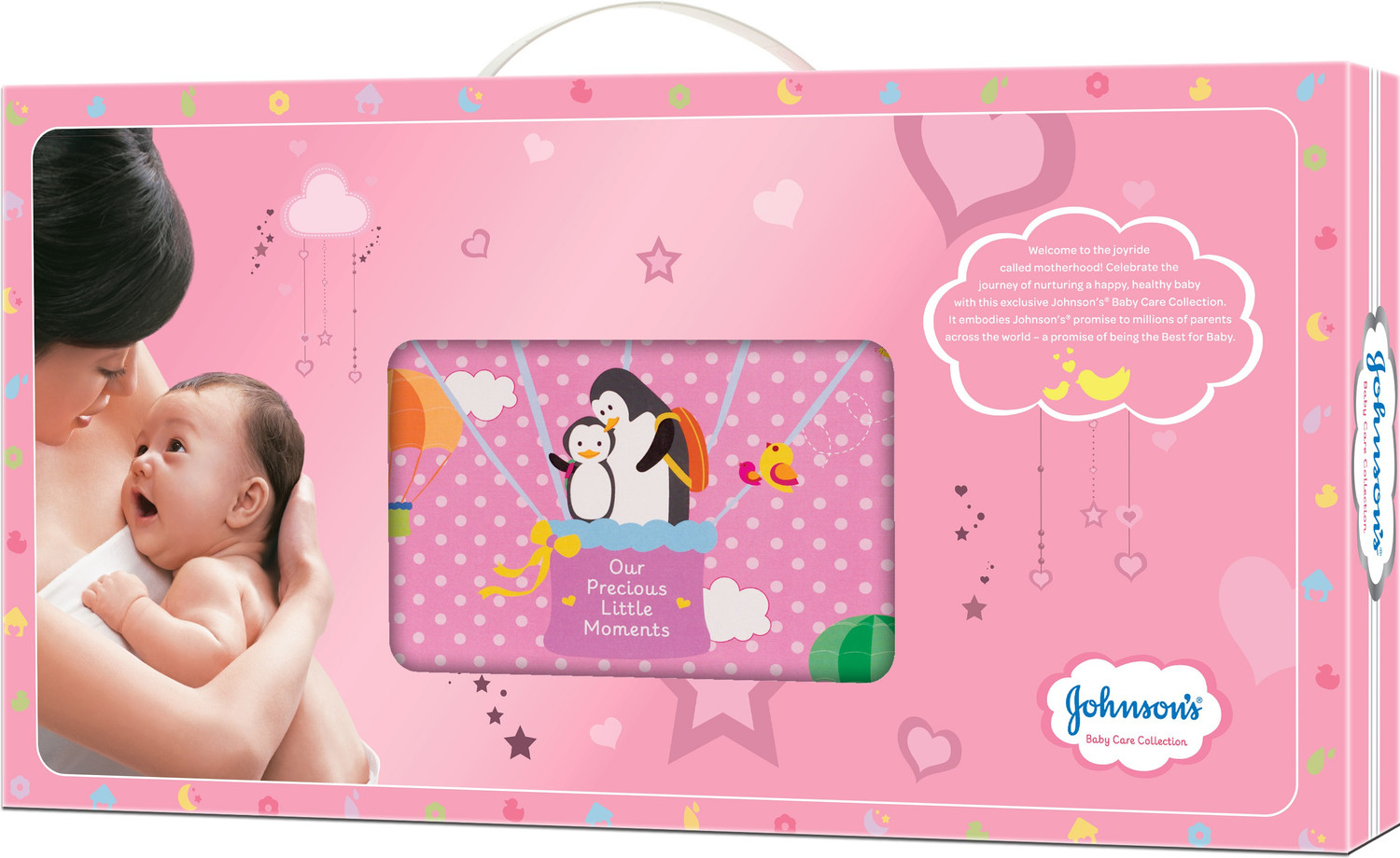 Image of JOHNSON'S Baby Care Collection Gift Set with Organic Cotton Dress and Milestone Book (10 Pieces)