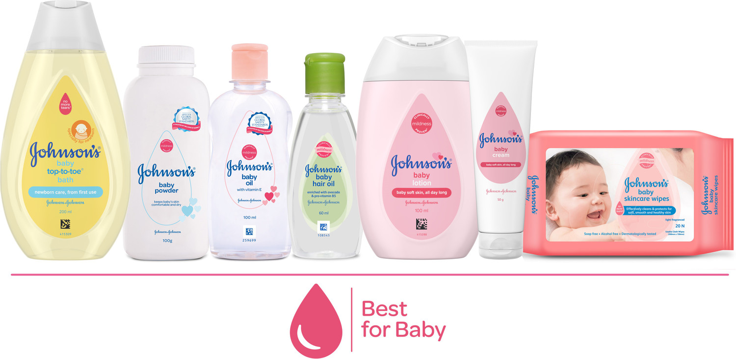 Image of JOHNSON'S Baby Care Collection Gift Set with Organic Cotton Dress and Milestone Book (10 Pieces)