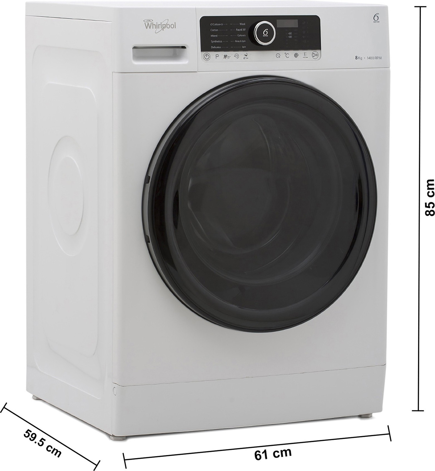 Image of Whirlpool 9 kg Fully Automatic Front Load Washing Machine White