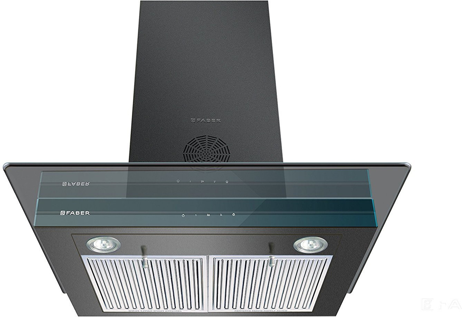 Image of FABER Hood Super 3D Plus T2S2 BK TC LTW 90 Wall Mounted Black 1150 CMH Chimney
