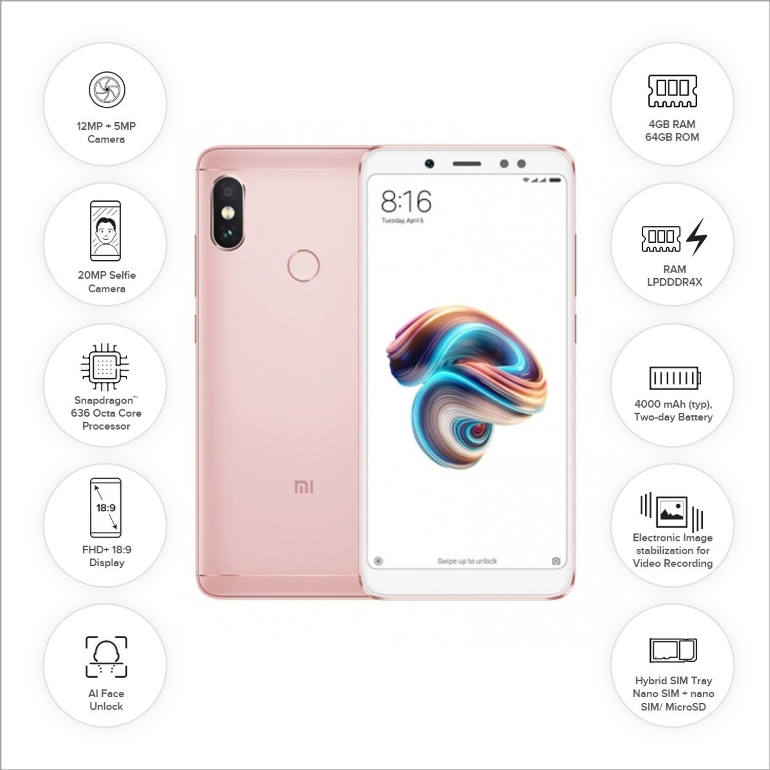 Image of Redmi Note 5 Pro (Rose Gold, 64 GB)