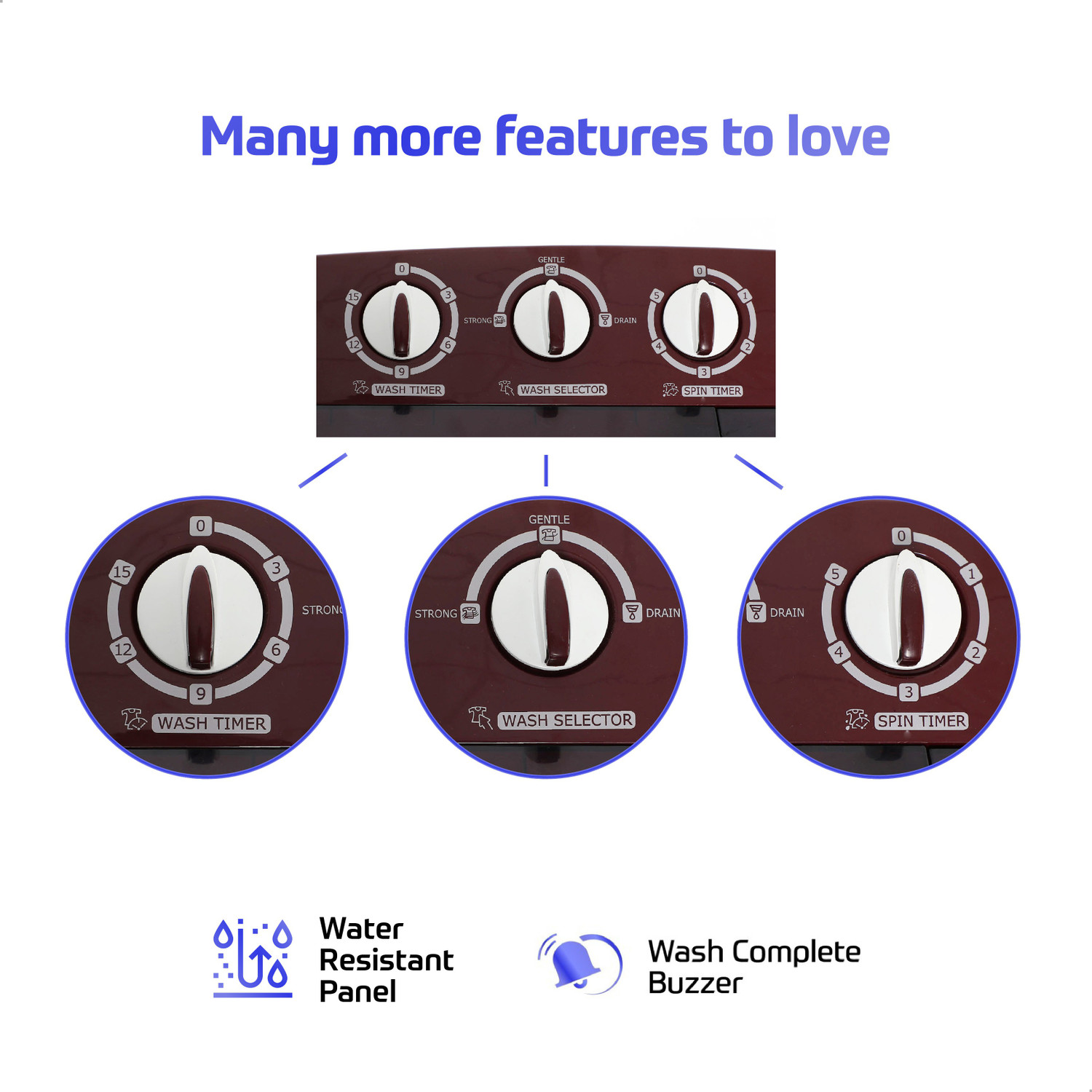 Image of MarQ by Flipkart 6.2 kg Semi Automatic Top Load Washing Machine Maroon