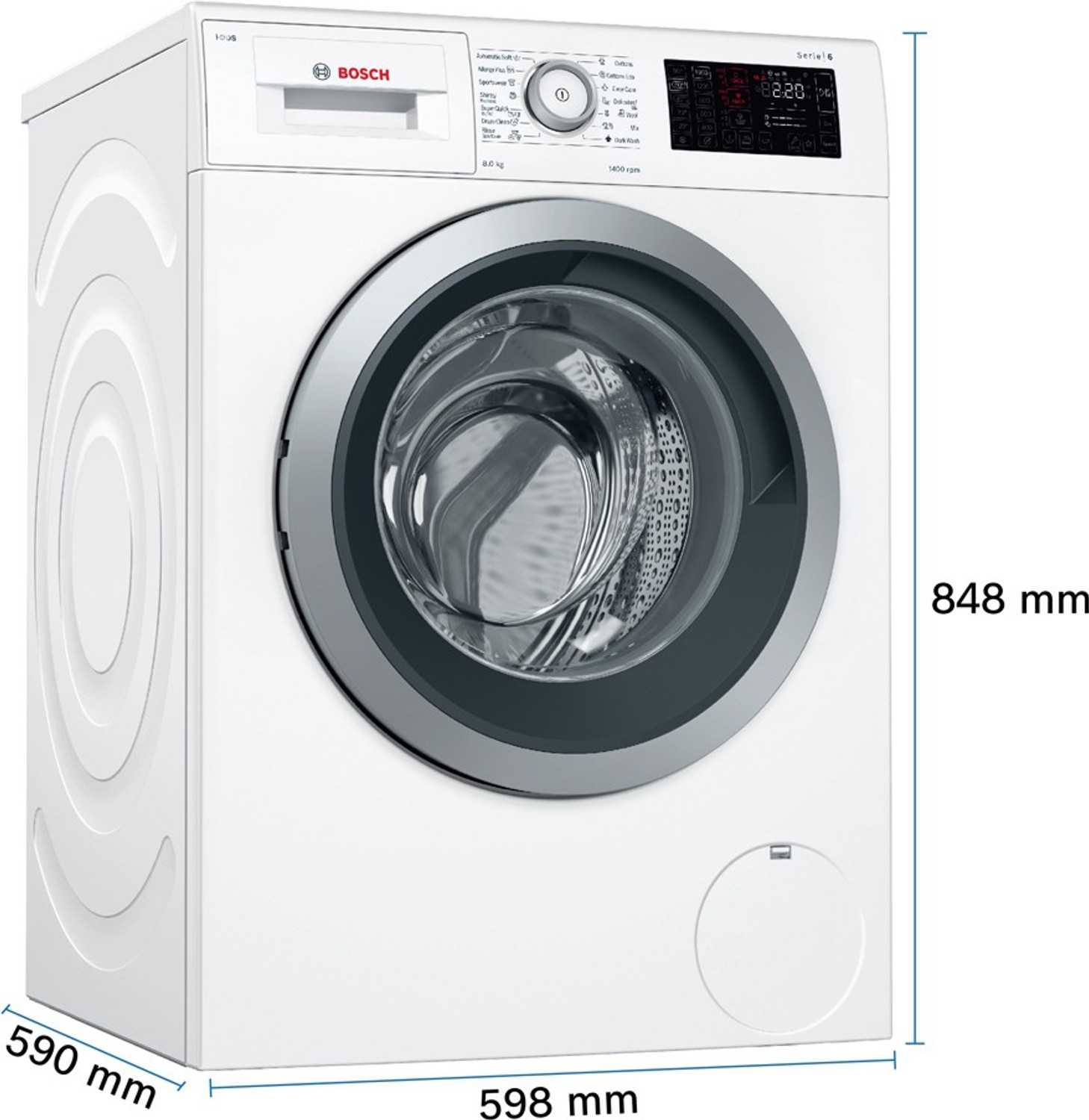 Image of BOSCH 8 kg Inverter1400RPM Fully Automatic Front Load Washing Machine White