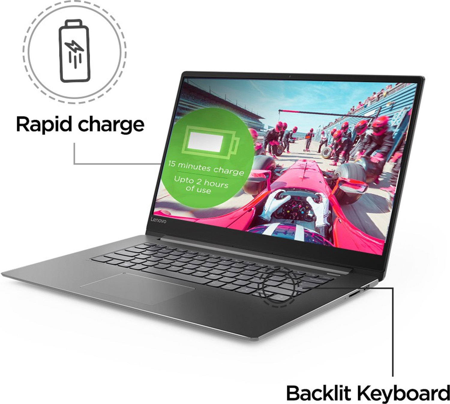 Image of Lenovo Ideapad 530s Intel Core i5 8th Gen 8250U - (8 GB /512 GB SSD /Windows 10 Home /2 GB Graphics) 530S-15IKB Thin and Light Laptop