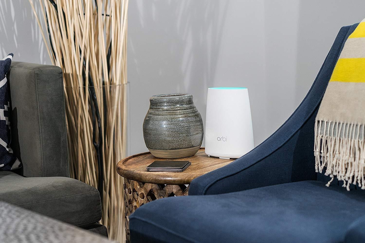 Image of NETGEAR Orbi RBK20 Mesh Router 2.4 GHz, 5 GHz 2200 Mbps Wifi Speed Tri Band Internal Antenna Ethernet (Cable Broadband)