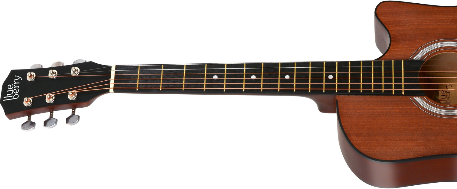 Image of BLUEBERRY B-D38S 38Inch Inbuilt TrussRod Acoustic Guitar Linden Wood, Sapele Mahogany Laminate Plastic Right Hand Orientation