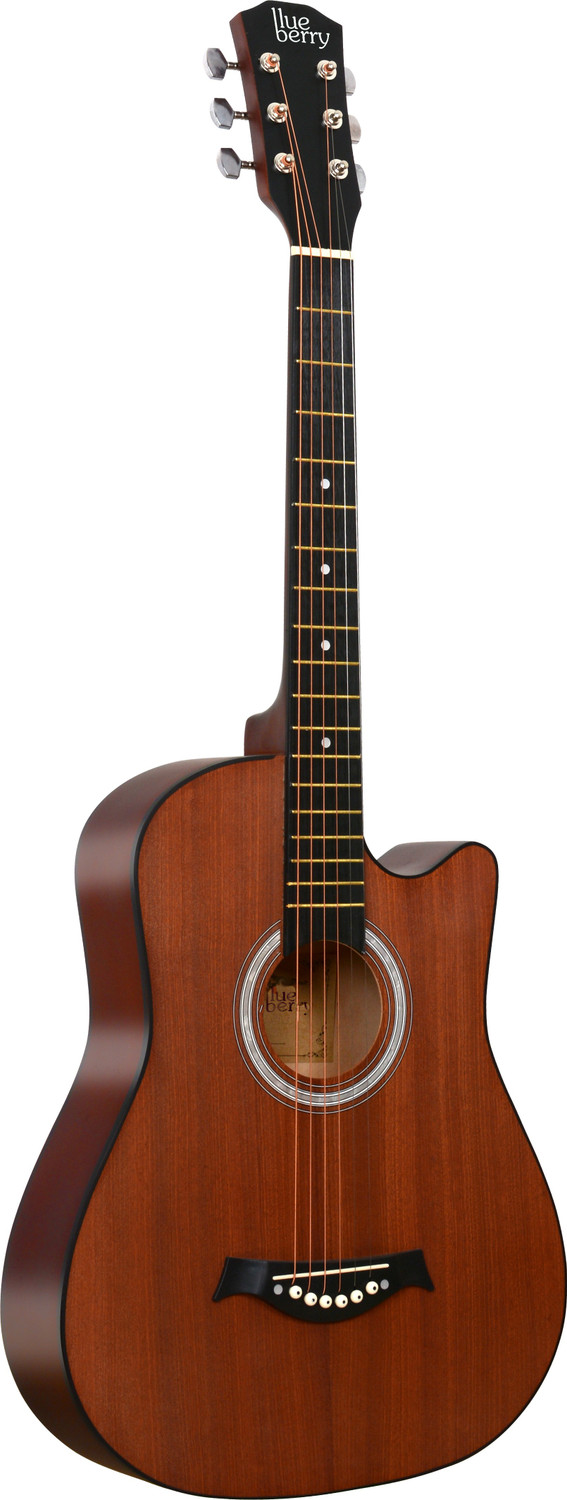 Image of BLUEBERRY B-D38S 38Inch Inbuilt TrussRod Acoustic Guitar Linden Wood, Sapele Mahogany Laminate Plastic Right Hand Orientation