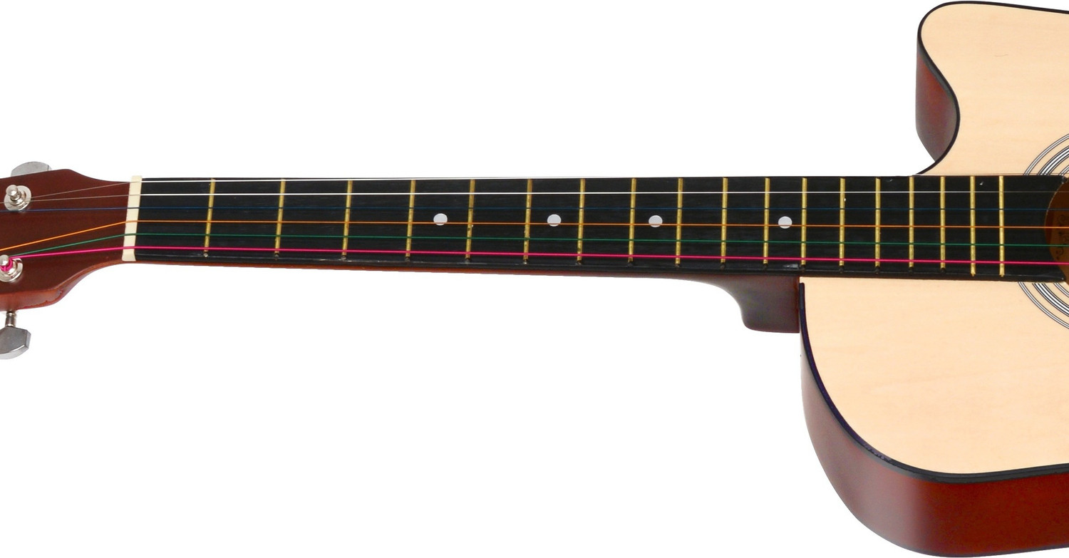 Image of BLUEBERRY B-D38-Natural, 38 inch Inbuilt TrussRod Acoustic Guitar Linden Wood Plastic Right Hand Orientation