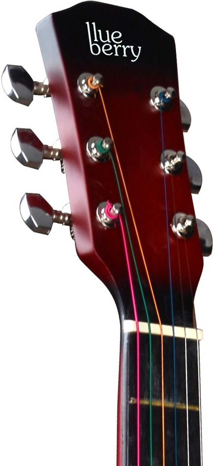 Image of BLUEBERRY B-D38-Red Sunburst, 38 inch Inbuilt TrussRod Acoustic Guitar Linden Wood Plastic Right Hand Orientation