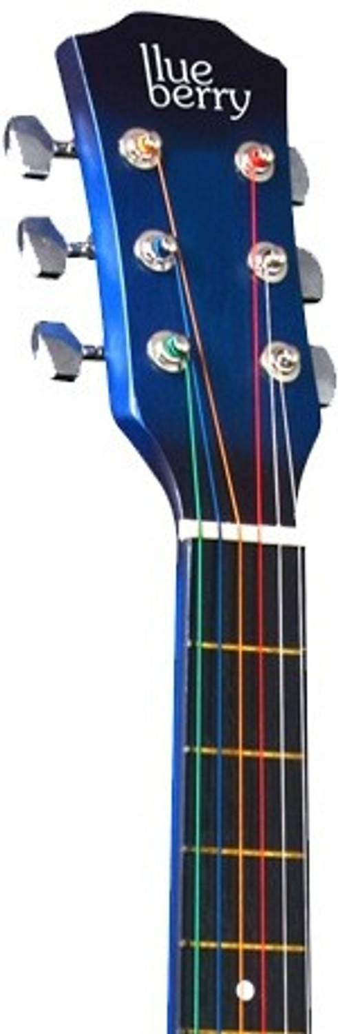 Image of BLUEBERRY B-D38-Blue, 38Inch Inbuilt TrussRod Acoustic Guitar Linden Wood Plastic Right Hand Orientation