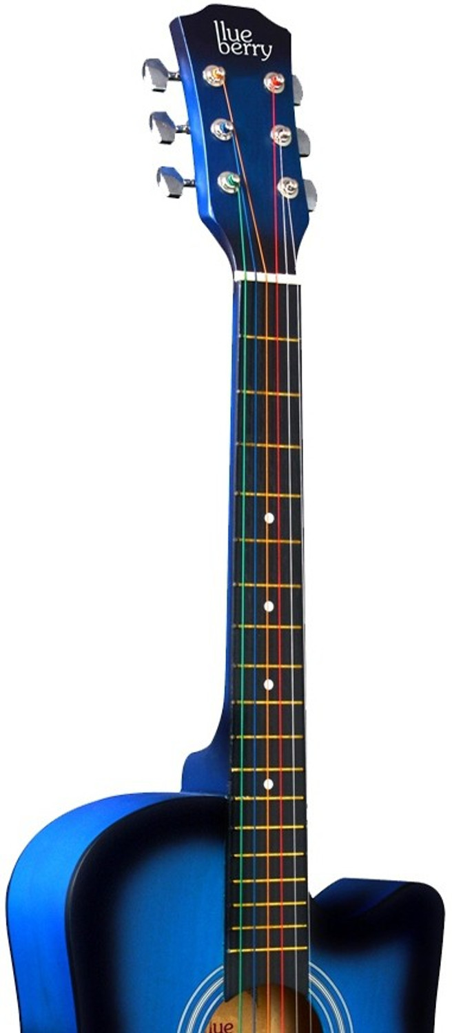 Image of BLUEBERRY B-D38-Blue, 38Inch Inbuilt TrussRod Acoustic Guitar Linden Wood Plastic Right Hand Orientation