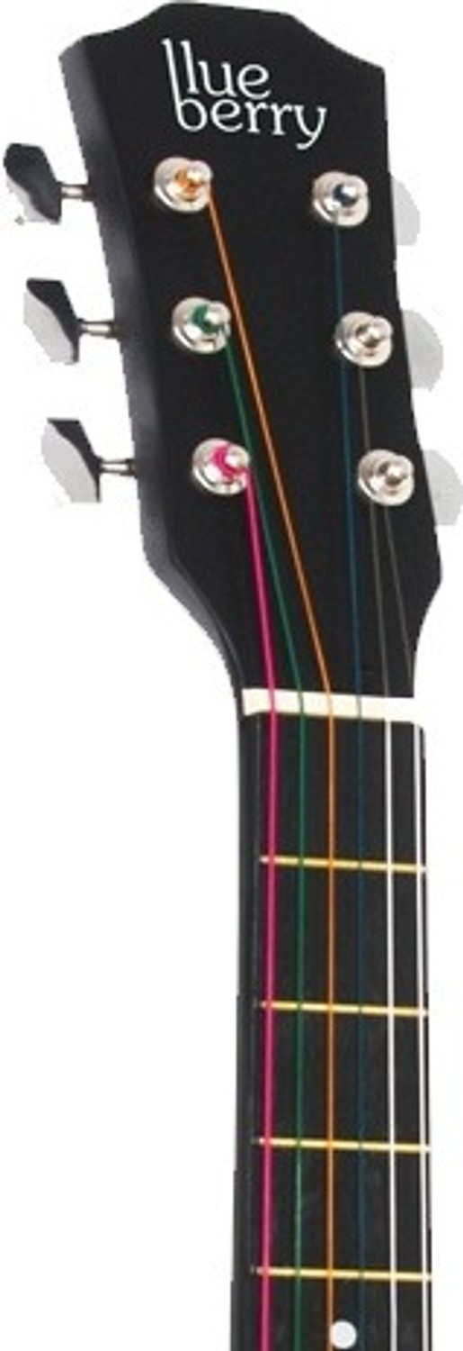 Image of BLUEBERRY B-D38-Black, 38 inch Inbuilt TrussRod Acoustic Guitar Linden Wood Plastic Right Hand Orientation