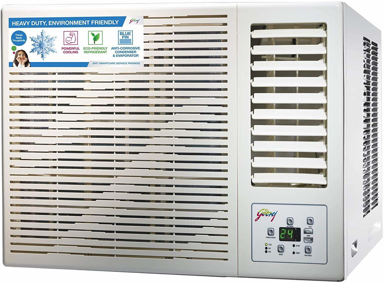 Image of Godrej 2018 Model 1.5 Ton 5 Star Window Fixed Speed AC (GWC 18DTC5-WSA, White)