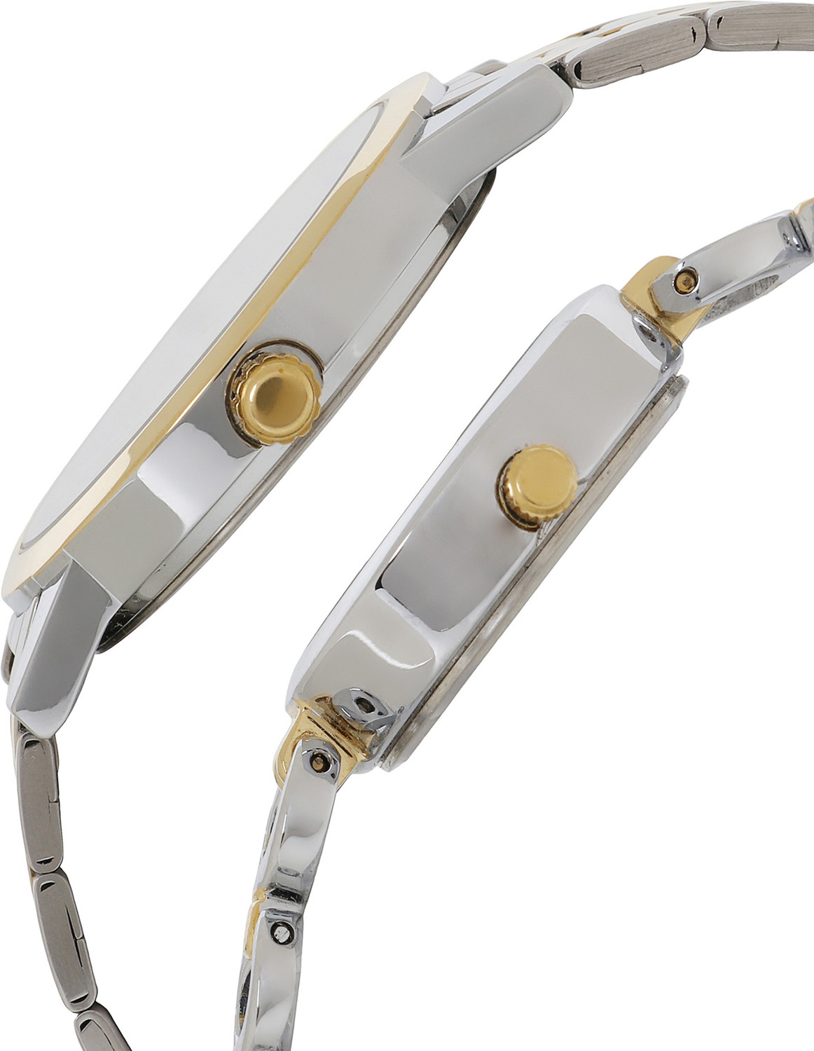 Image of TIMEX Round 39mm Silver Dial Analog Watch - For Couple