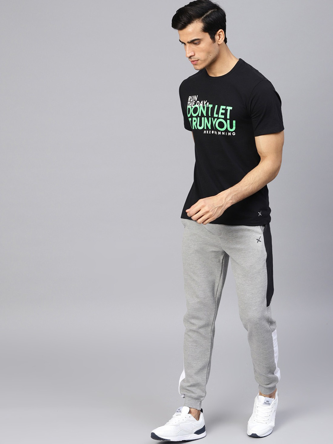 HRX by Hrithik Roshan Solid Men Grey Track Pants Price History