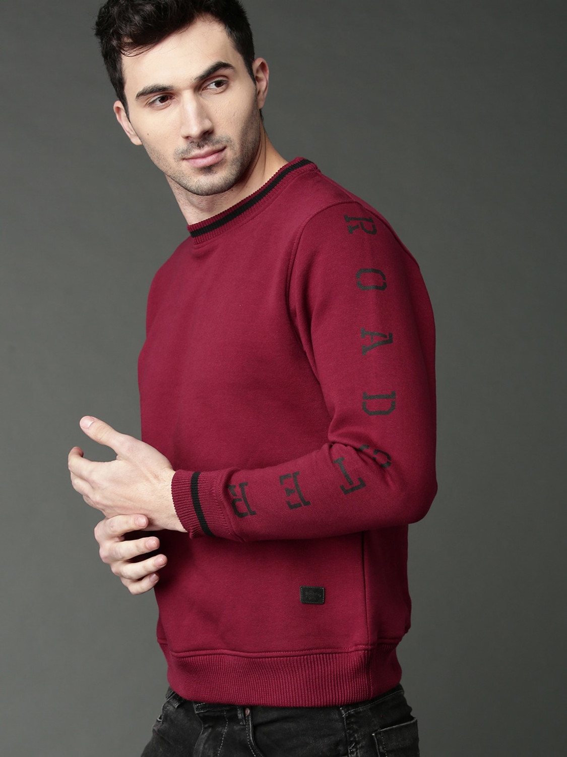 Image of Roadster Full Sleeve Solid Men Sweatshirt