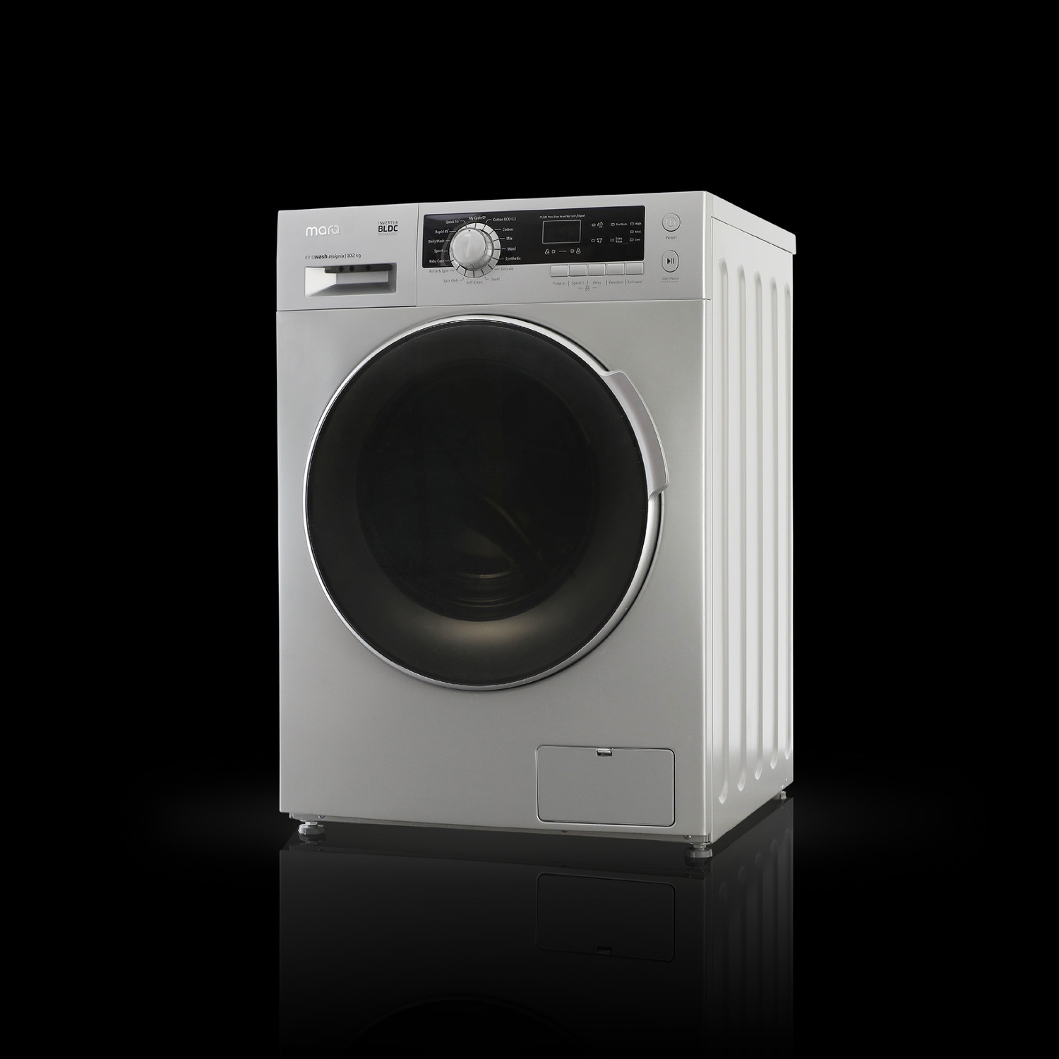 Image of MarQ by Flipkart 10.2 kg Garment Sterilization Fully Automatic Front Load Washing Machine with In-built Heater Silver