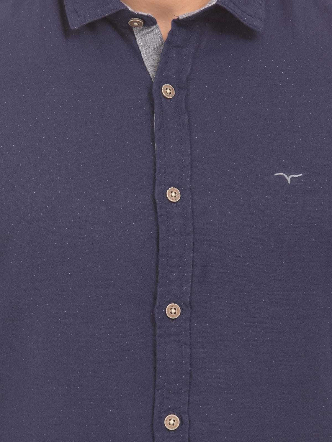 Image of FLYING MACHINE Men Checkered Casual Blue Shirt