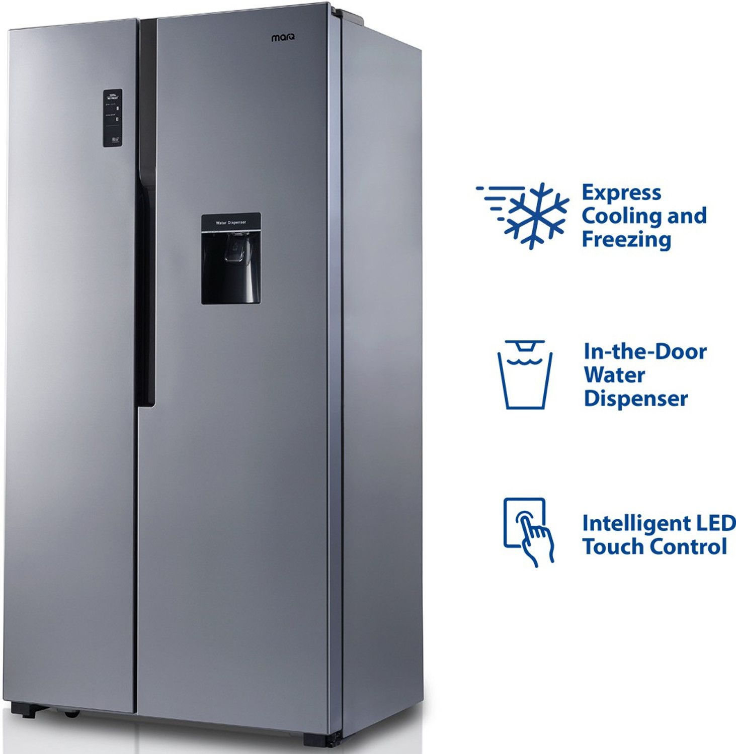 Image of MarQ by Flipkart 560 L Frost Free Side by Side Refrigerator with Water Dispenser