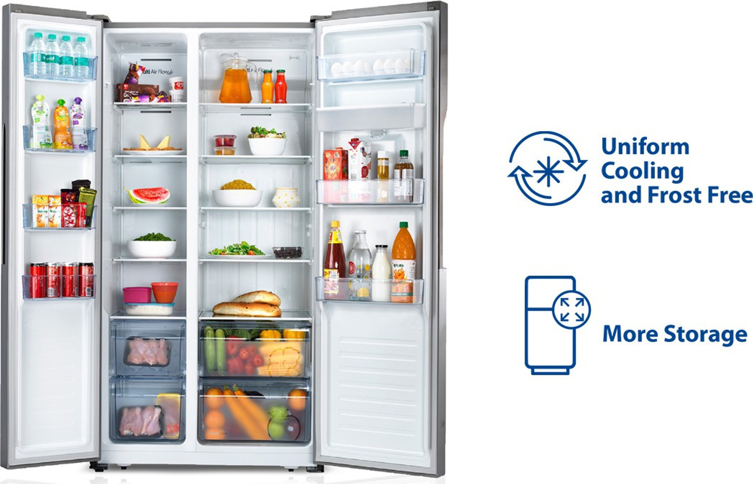 Image of MarQ by Flipkart 560 L Frost Free Side by Side Refrigerator with Water Dispenser