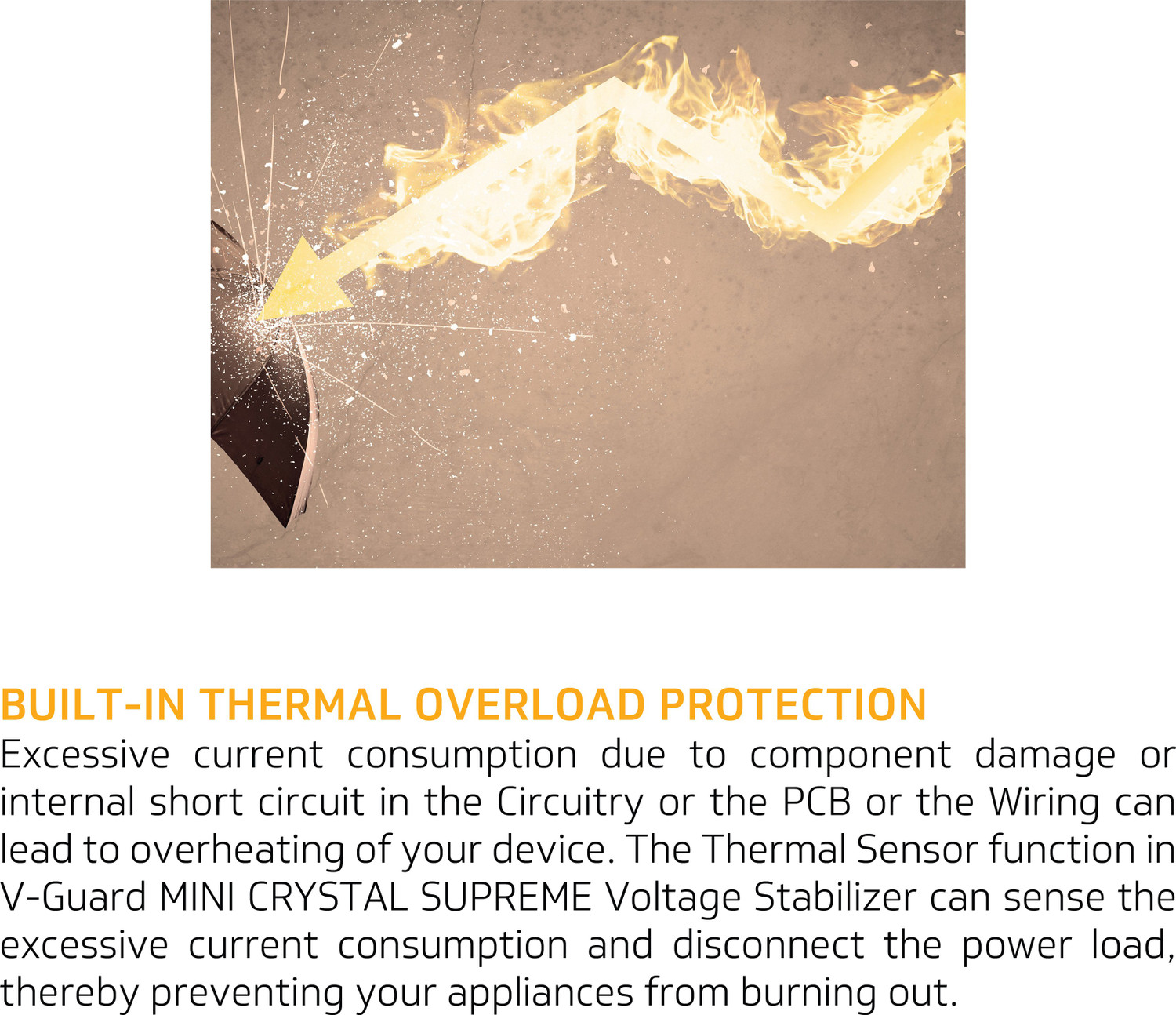 Image of V-Guard Mini Crystal Supreme TV Stabilizer for up to 82 cm (32 inch) Smart /LED TV + Set Top Box