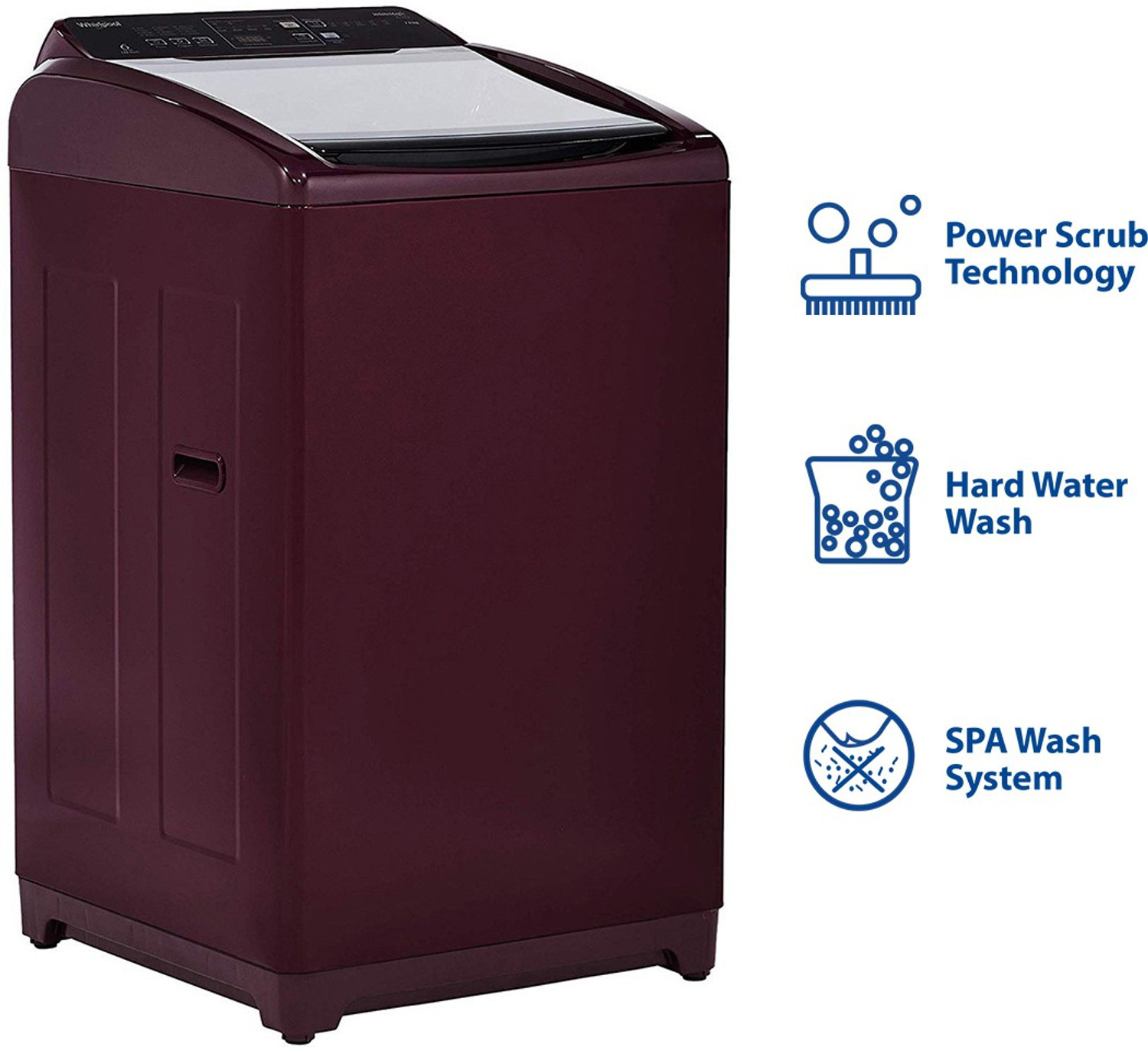 Image of Whirlpool 7 kg 5 Star, Hard Water wash Fully Automatic Top Load Washing Machine Maroon