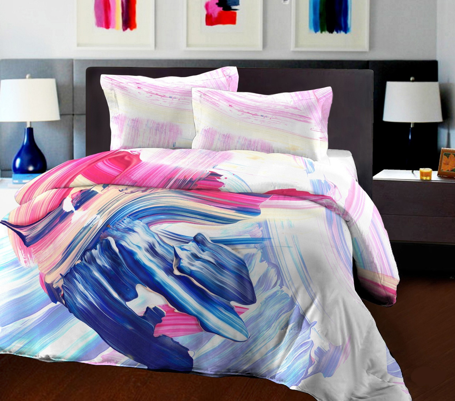 Image of Bombay Dyeing Cotton King Flat 240 TC Printed 1 Bedsheet with 2 Pillow Covers (Multicolor)