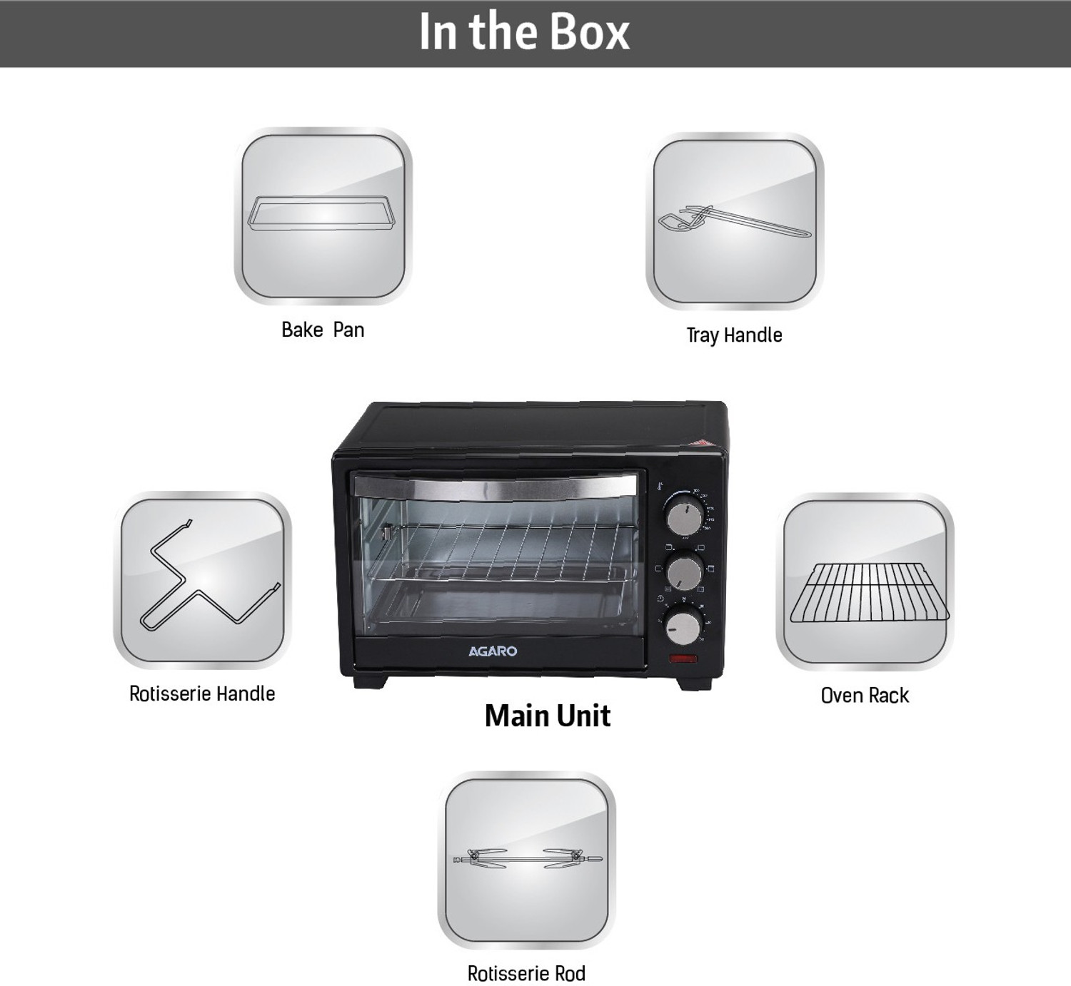 Image of AGARO 25-Litre Oven Toaster Grill (OTG)