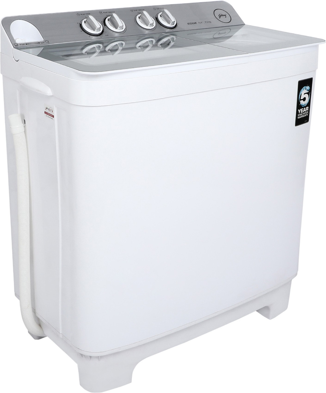 Image of Godrej 9.5 kg Semi Automatic Top Load Washing Machine White, Grey