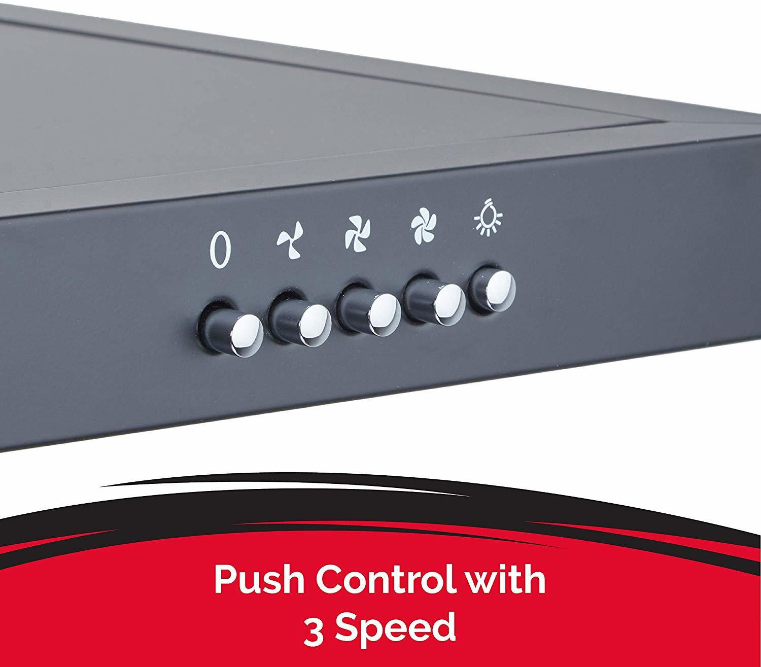 Image of Hafele Nebel Nero 90 Wall Mounted Black 750 CMH Chimney