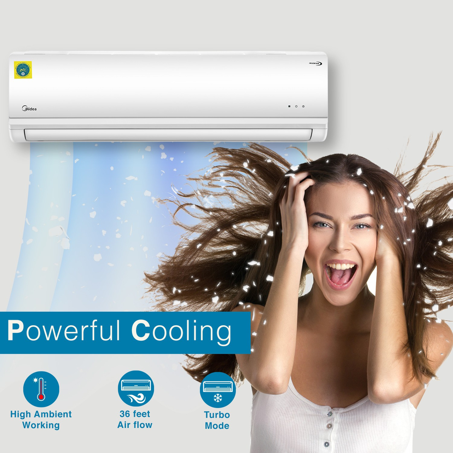 Image of Midea 2019 Model 1.5 Ton 3 Star Split Inverter AC