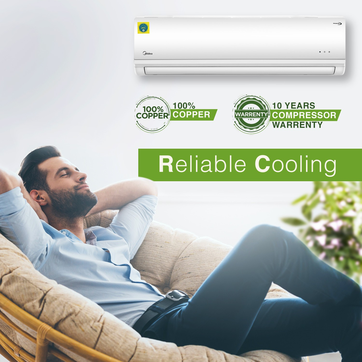 Image of Midea 2019 Model 1.5 Ton 3 Star Split Inverter AC