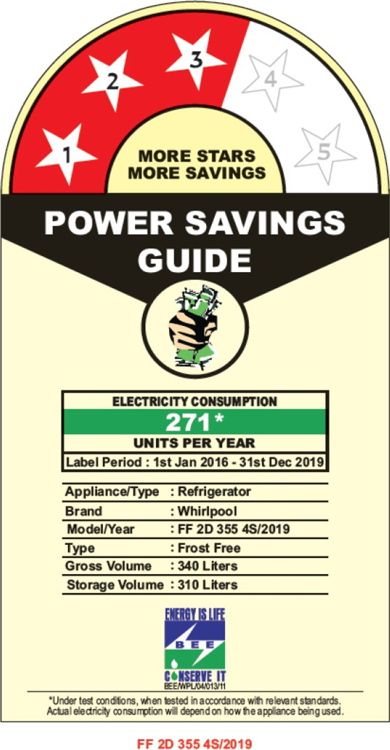 Image of Whirlpool 340 L Frost Free Double Door 3 Star Convertible Refrigerator