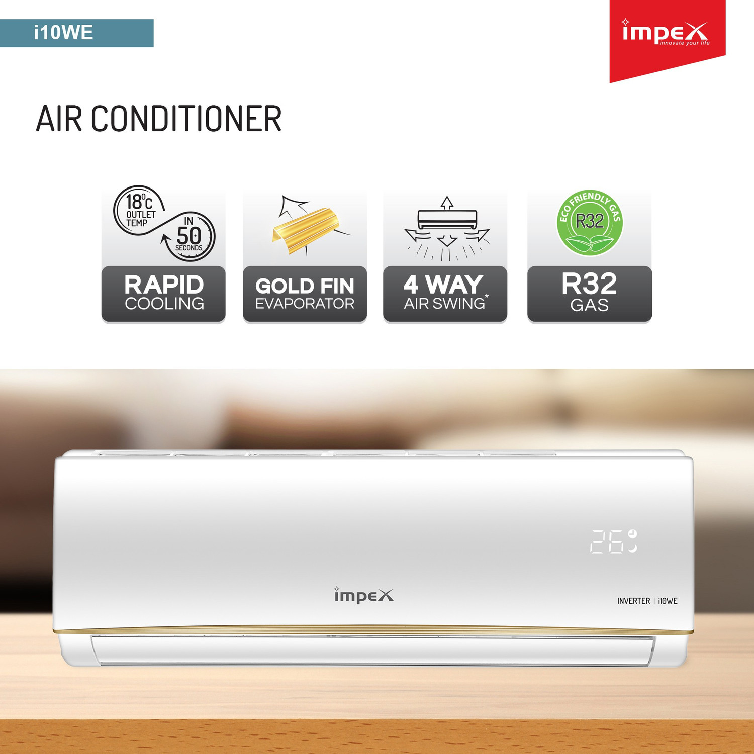 Image of IMPEX 2018 Model 1 Ton 3 Star Split Inverter AC