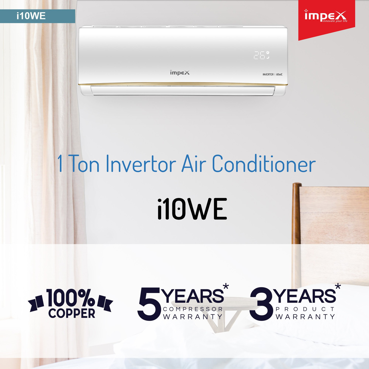 Image of IMPEX 2018 Model 1 Ton 3 Star Split Inverter AC