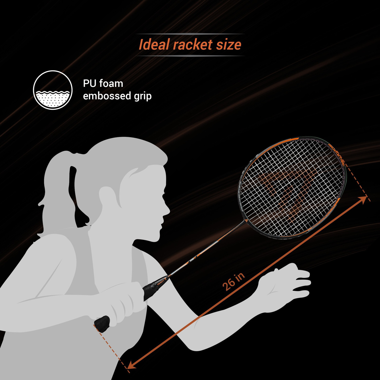 Adrenex by Flipkart R501 Full Graphite Badminton Racquet Black, Orange ...